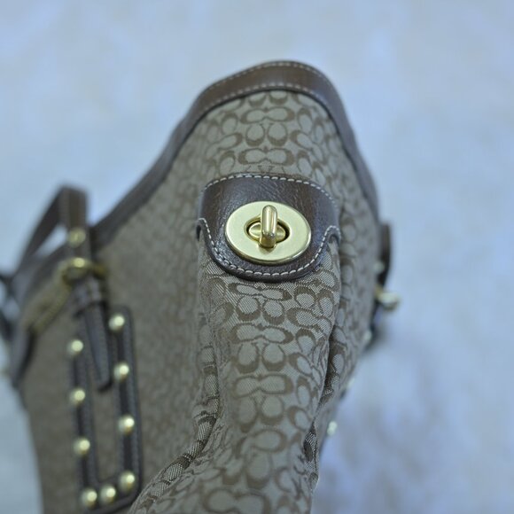 Coach Signature Soho Canvas Leather Trim Gold Studded  K0771-F11532 - Picture 6 of 6